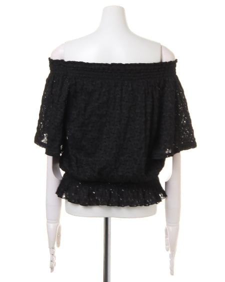 INGNI(イング) シャーリングジャガードオフショル/TOPS クロ