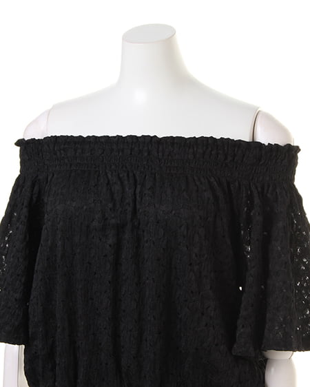 INGNI(イング) シャーリングジャガードオフショル/TOPS クロ