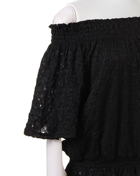 INGNI(イング) シャーリングジャガードオフショル/TOPS クロ