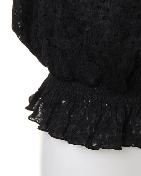 INGNI(イング) シャーリングジャガードオフショル/TOPS クロ