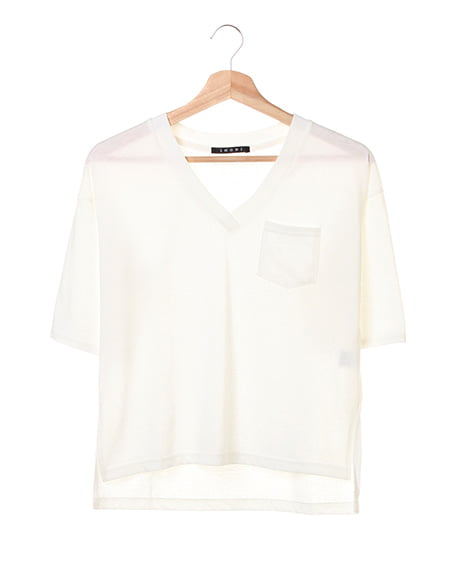 【秋の新作】ポケット付5分袖Tシャツ