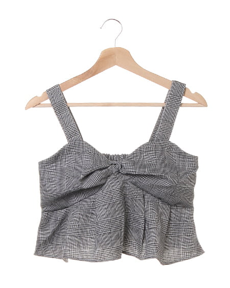 【秋の新作】グレンチェック柄ビスチェ