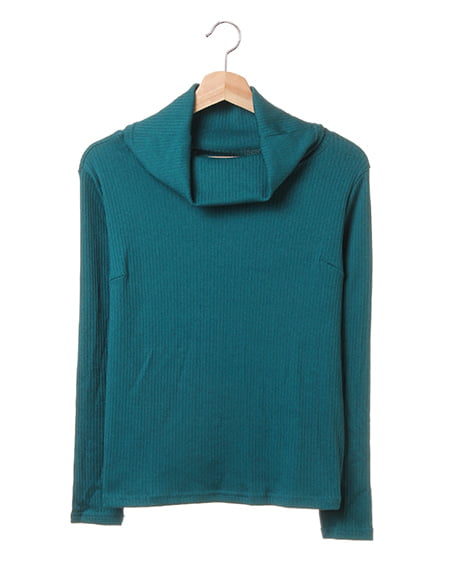 起毛リブオフタートル長袖