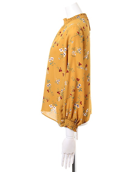 INGNI(イング) 花柄スタンドネック/ブラウス マスタード