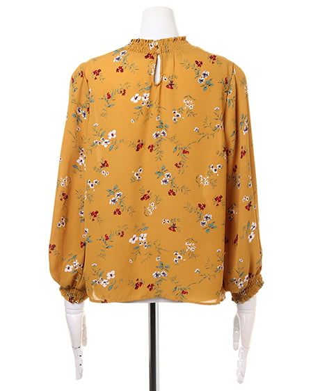 INGNI(イング) 花柄スタンドネック/ブラウス マスタード