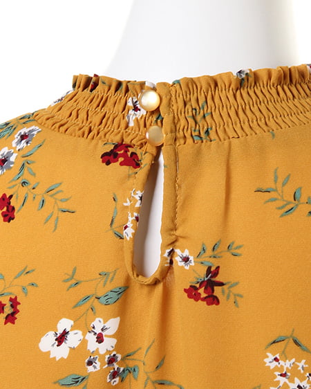 INGNI(イング) 花柄スタンドネック/ブラウス マスタード