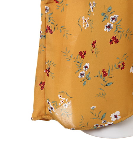 INGNI(イング) 花柄スタンドネック/ブラウス マスタード