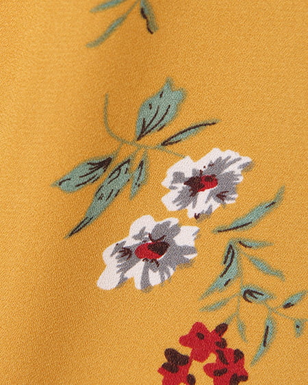 INGNI(イング) 花柄スタンドネック/ブラウス マスタード