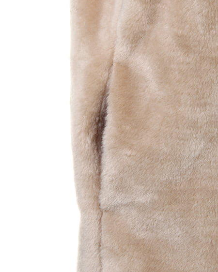 INGNI(イング) ノーカラーフェイクファーコート ベージュ