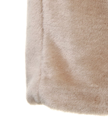 INGNI(イング) ノーカラーフェイクファーコート ベージュ