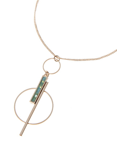 【春の新作】ラメスティックサークルロングネックレス