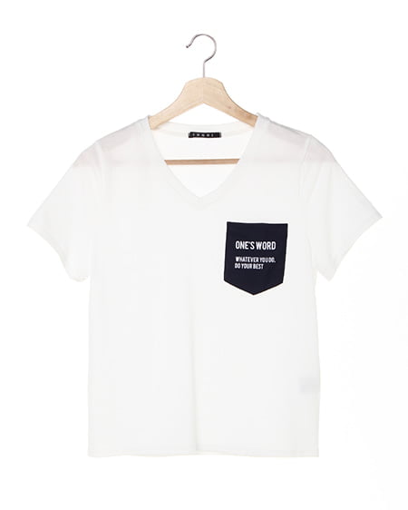 カラーポケットロゴ／半袖Tシャツ