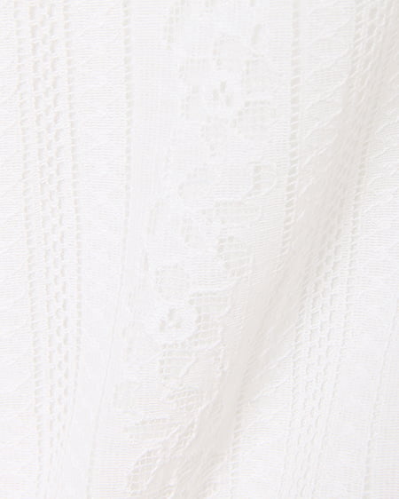 INGNI(イング) ストライプレースフリル/トップス オフホワイト