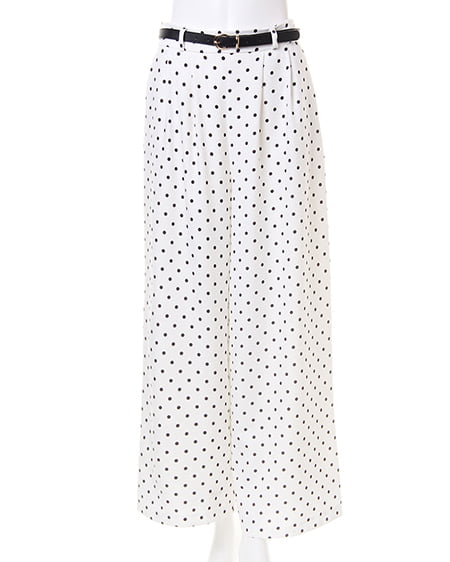 【春の新作】ベルト付柄ワイド／パンツ