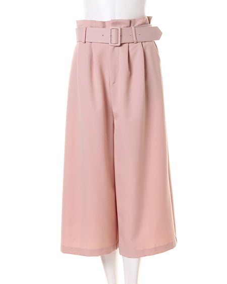 【春の新作】共ベルト付ガウチョ／パンツ