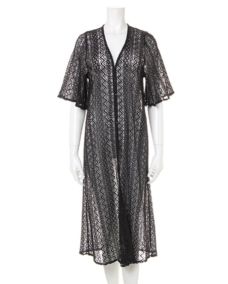 INGNI(イング) ストライプレースガウン クロ