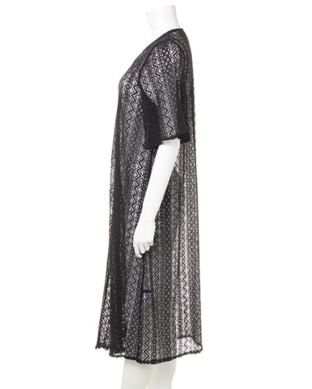 INGNI(イング) ストライプレースガウン クロ