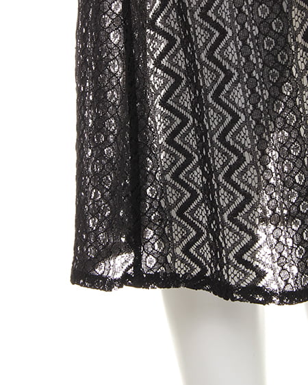 INGNI(イング) ストライプレースガウン クロ