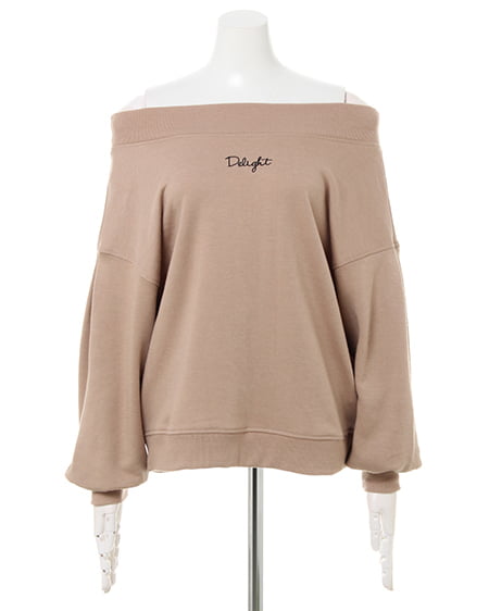 INGNI(イング) オフショルちびロゴ/スウェット ベージュ