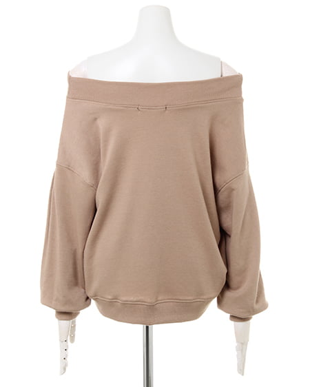 INGNI(イング) オフショルちびロゴ/スウェット ベージュ