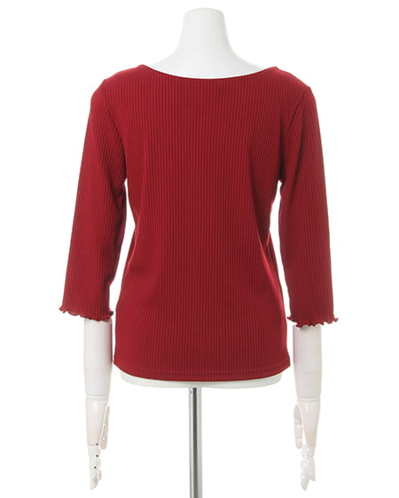 INGNI(イング) パールピン付/7分袖トップス ボルドー