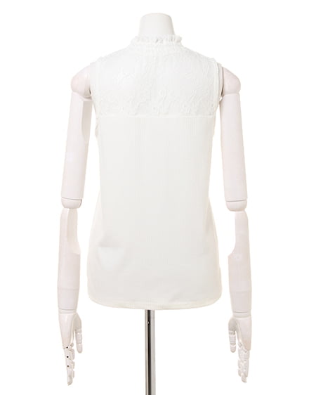 INGNI(イング) ヨークレースノースリ/ハイネックトップス オフホワイト