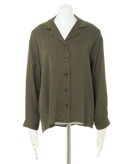 INGNI(イング) オープンカラートロミ長袖/シャツ カーキ