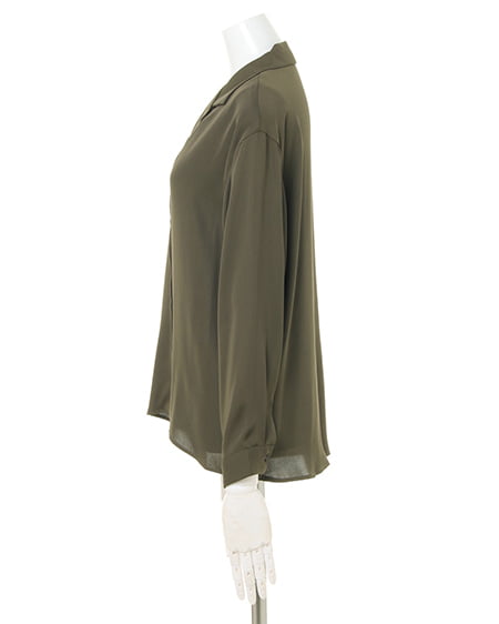 INGNI(イング) オープンカラートロミ長袖/シャツ カーキ