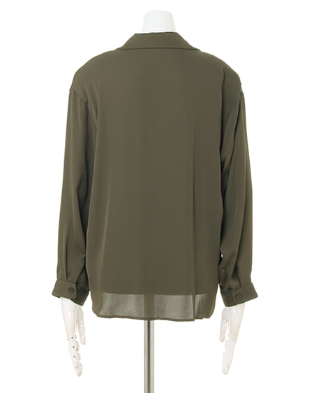 INGNI(イング) オープンカラートロミ長袖/シャツ カーキ