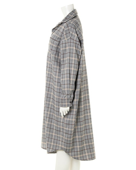 INGNI(イング) チェック柄BIGロング/シャツ グレー/チェック