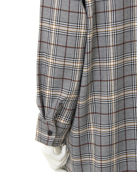 INGNI(イング) チェック柄BIGロング/シャツ グレー/チェック