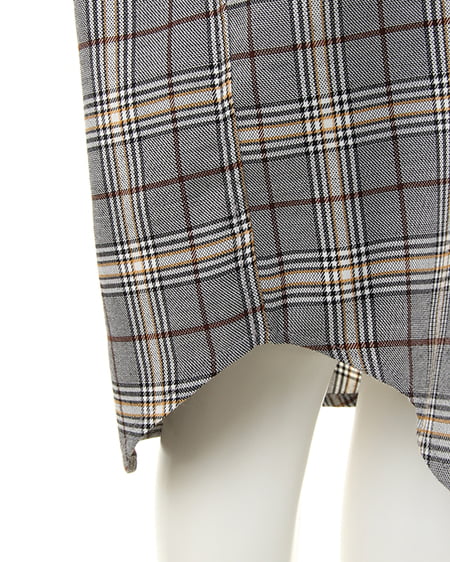 INGNI(イング) チェック柄BIGロング/シャツ グレー/チェック