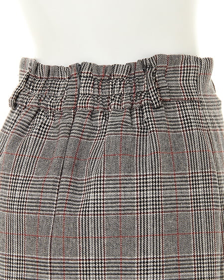 INGNI(イング) グレンチェックサイドボタンナロー/スカート グレー/チェック