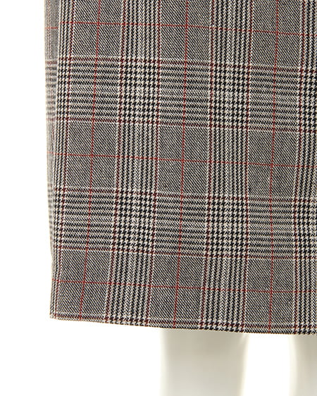 INGNI(イング) グレンチェックサイドボタンナロー/スカート グレー/チェック