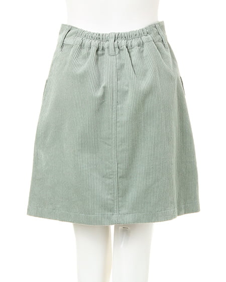 INGNI(イング) コーデュロイ前ZIP台形スカート ミントグリーン