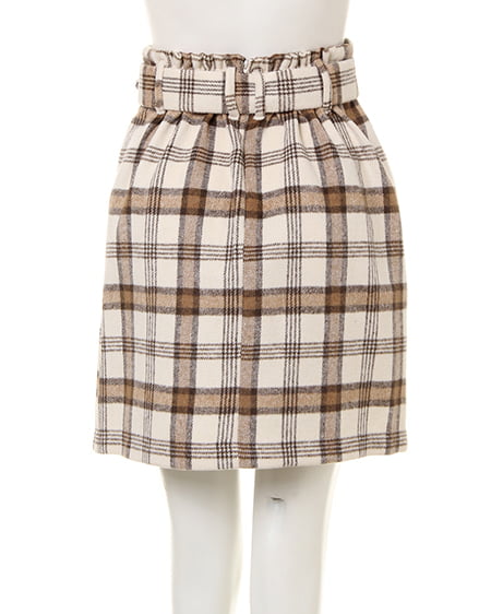 INGNI(イング) シャギーチェック台形/スカート アイボリー