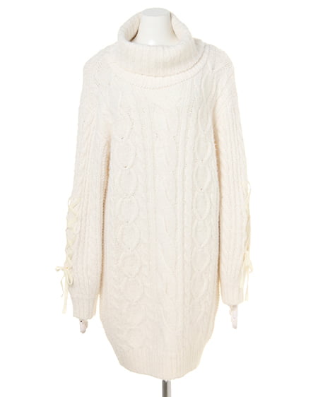 INGNI(イング) オフタートル袖レースUP/ワンピース オフホワイト