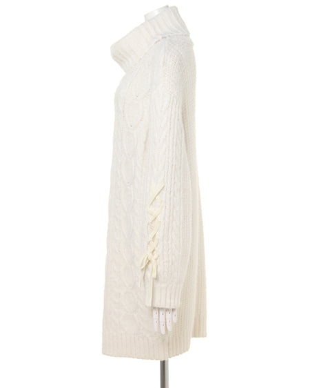 INGNI(イング) オフタートル袖レースUP/ワンピース オフホワイト