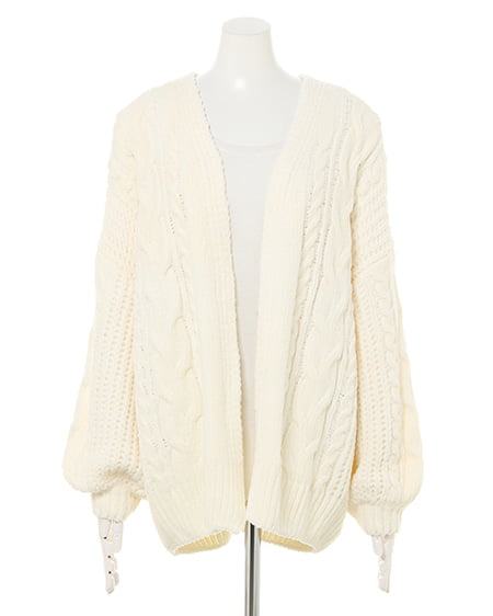 INGNI(イング) ブライトモールミドル丈カーディガン オフホワイト