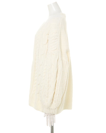 INGNI(イング) ブライトモールミドル丈カーディガン オフホワイト