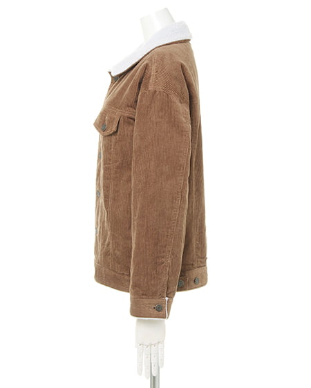 INGNI(イング) コーデュロイ裏ボアBIG Gジャン モカ