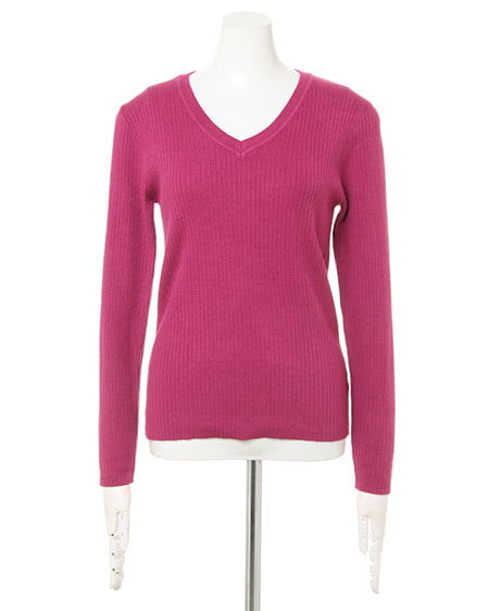 INGNI(イング) ソウバリリブ/Vネックニット パープル/ピンク