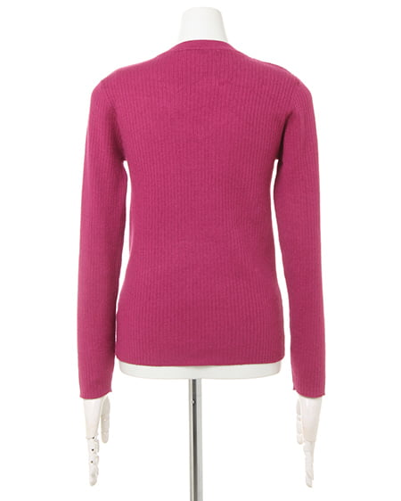 INGNI(イング) ソウバリリブ/Vネックニット パープル/ピンク