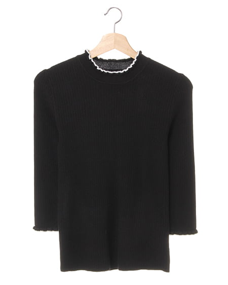 【秋の新作】リブフリルHN／7分袖トップス