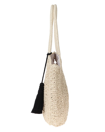 INGNI(イング) タッセル付サークルペーパーバッグ ナチュラル