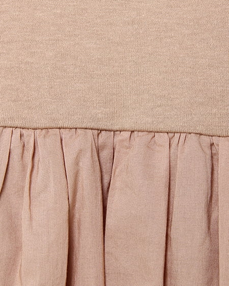 INGNI(イング) コットンギャザードッキング/ワンピース ベージュ