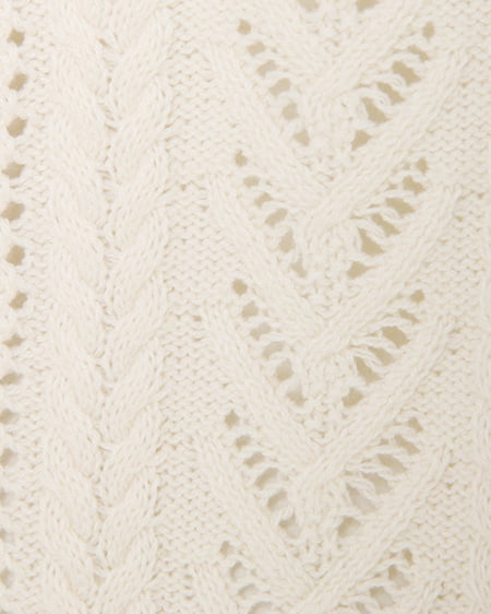 INGNI(イング) アラン柄透かし/ショートカーディガン オフホワイト