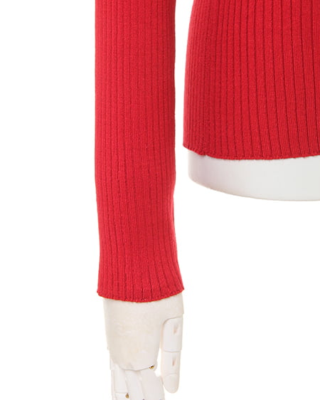 INGNI(イング) リブVネックカーディガン アカ