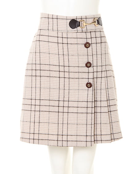 INGNI(イング) ビット付起毛チェック柄台形/スカート アイボリー