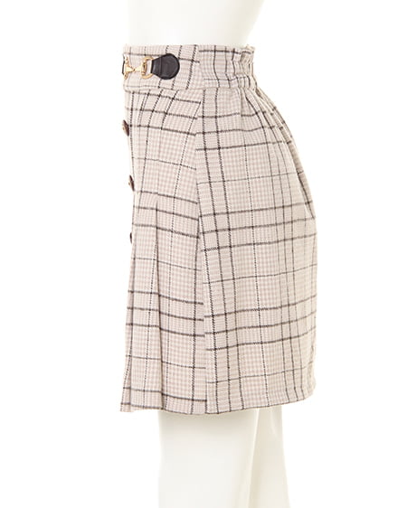 INGNI(イング) ビット付起毛チェック柄台形/スカート アイボリー